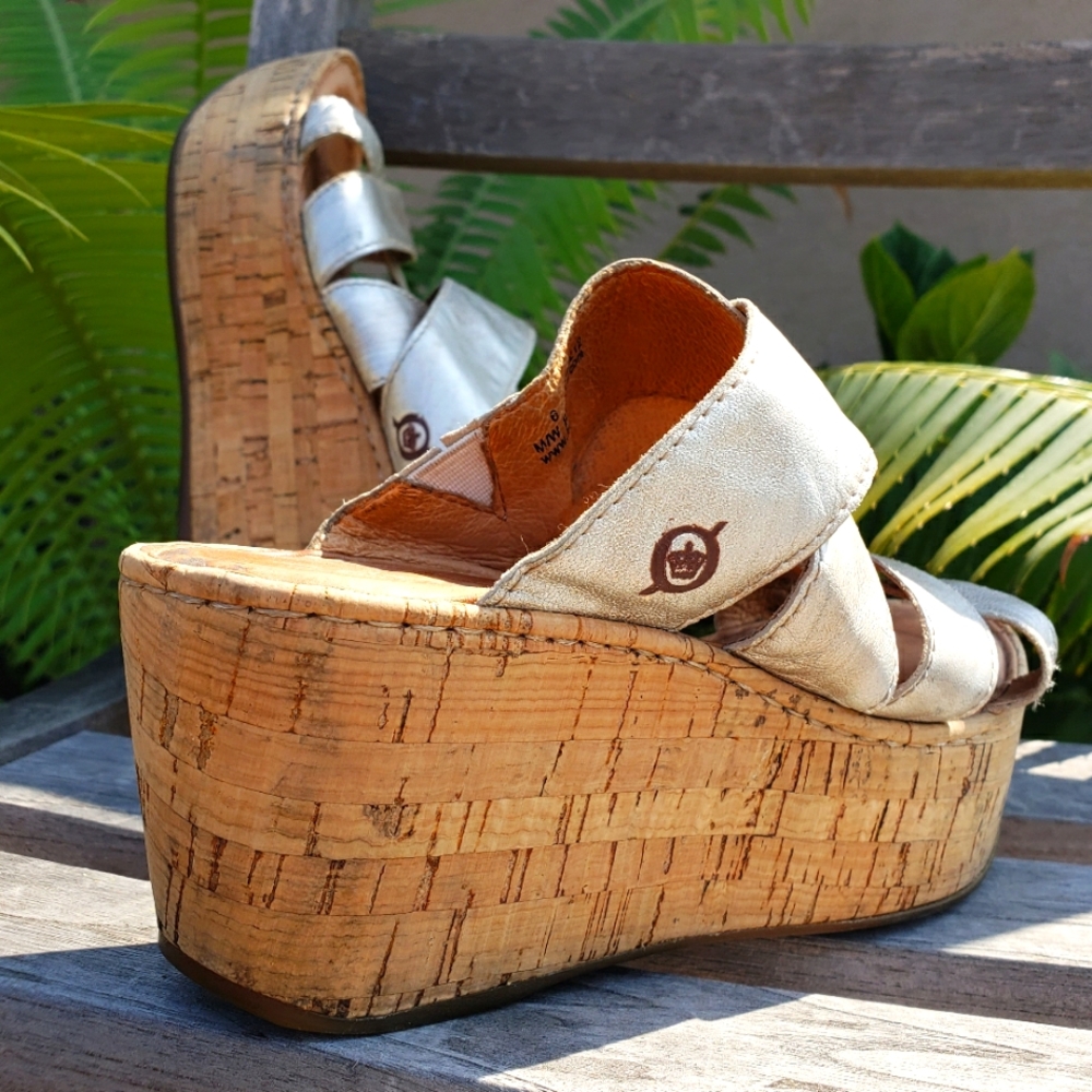 Born Orthotic Platform Wedge Slip-On Mule Sandals